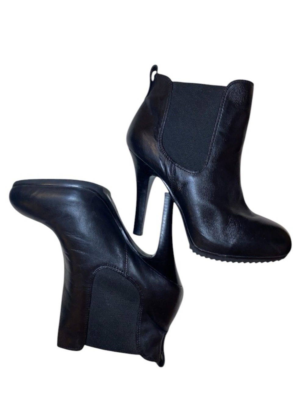 JESSICA SIMPSON “Kerra” Genuine Leather High Heel Boots in Black Size 8M
